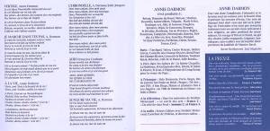 livret disque Annie Darmon Vertiges