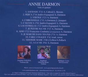 livret disque Annie Darmon Vertiges